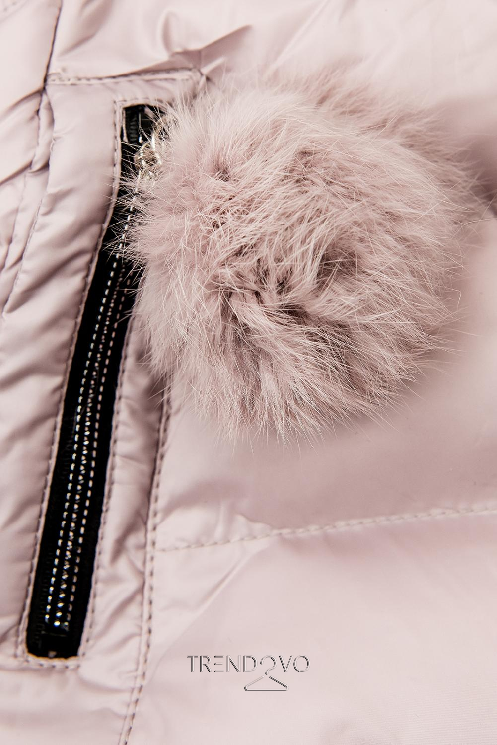 Růžová zimní bunda/vesta