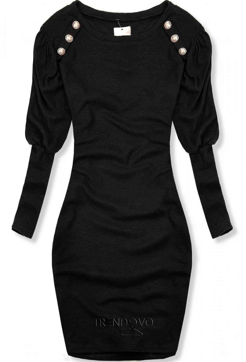 Černé elegantní šaty v přiléhavém střihu