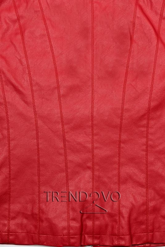 Červená koženková bunda