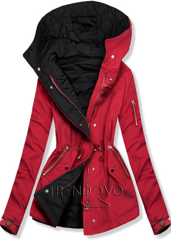 Červeno-černá oboustranná jarní bunda