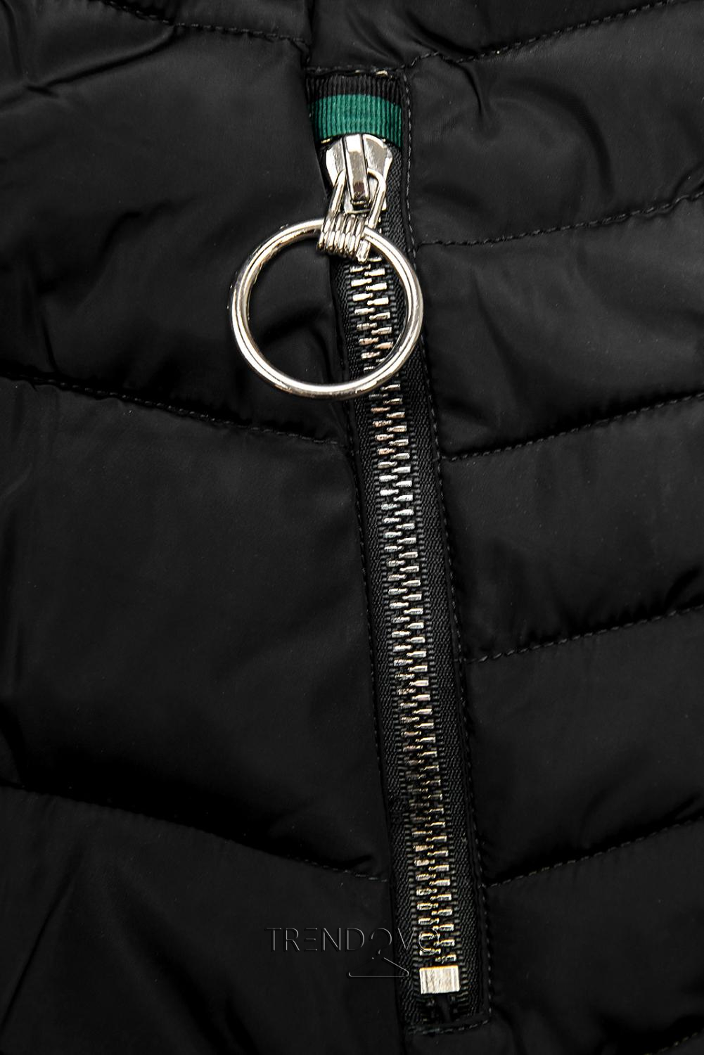 Černá zimní bunda s prodlouženými rukávy