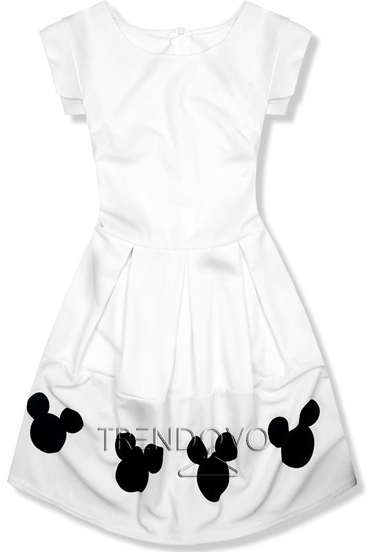 Bílé šaty s Mickey potiskem