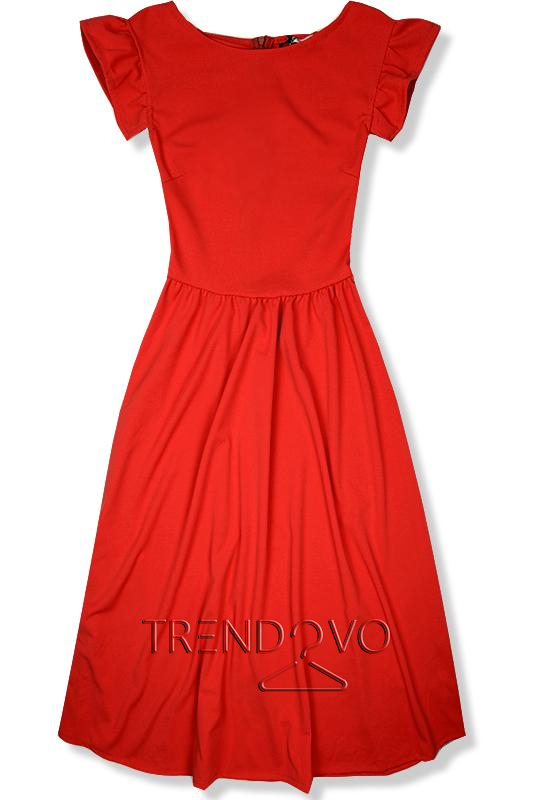 Červené elegantní midi šaty
