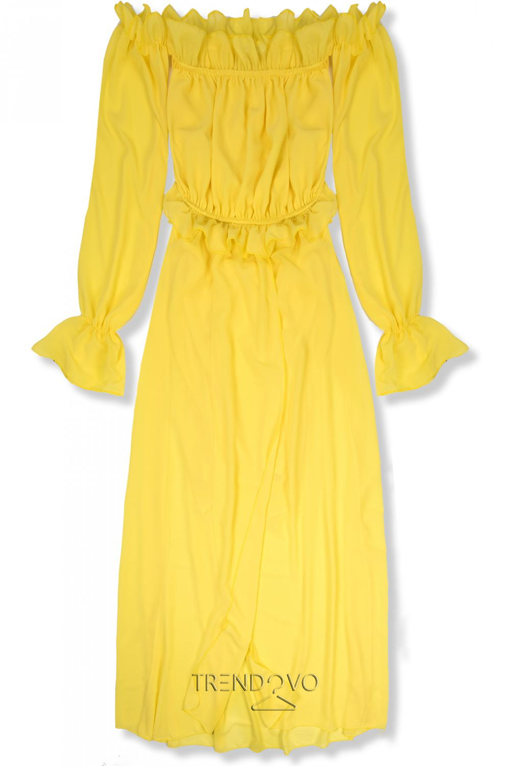 Žluté letní dlouhé šaty
