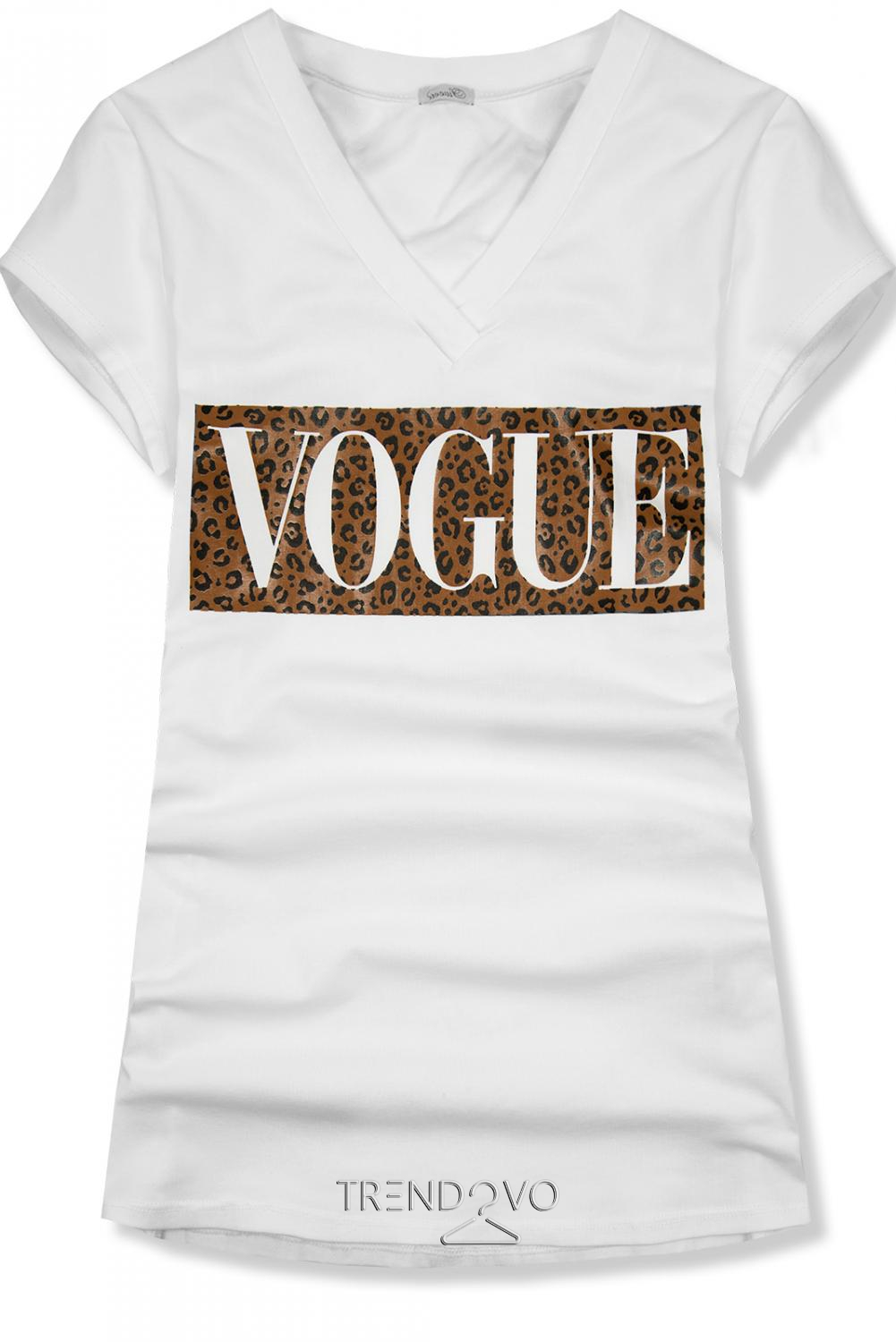Bílé tričko s nápisem VOGUE