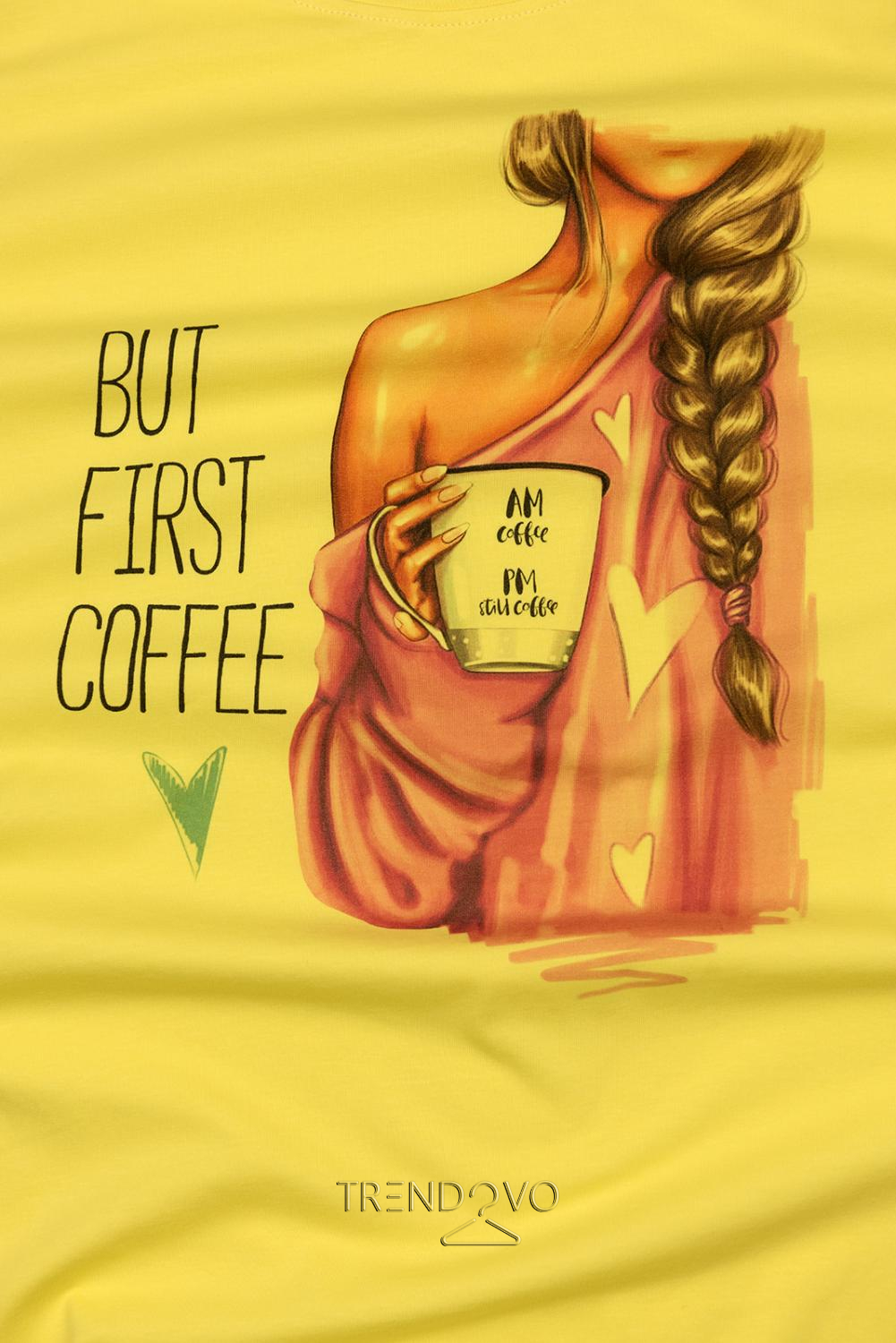 Žluté oversized šaty BUT FIRST COFFEE