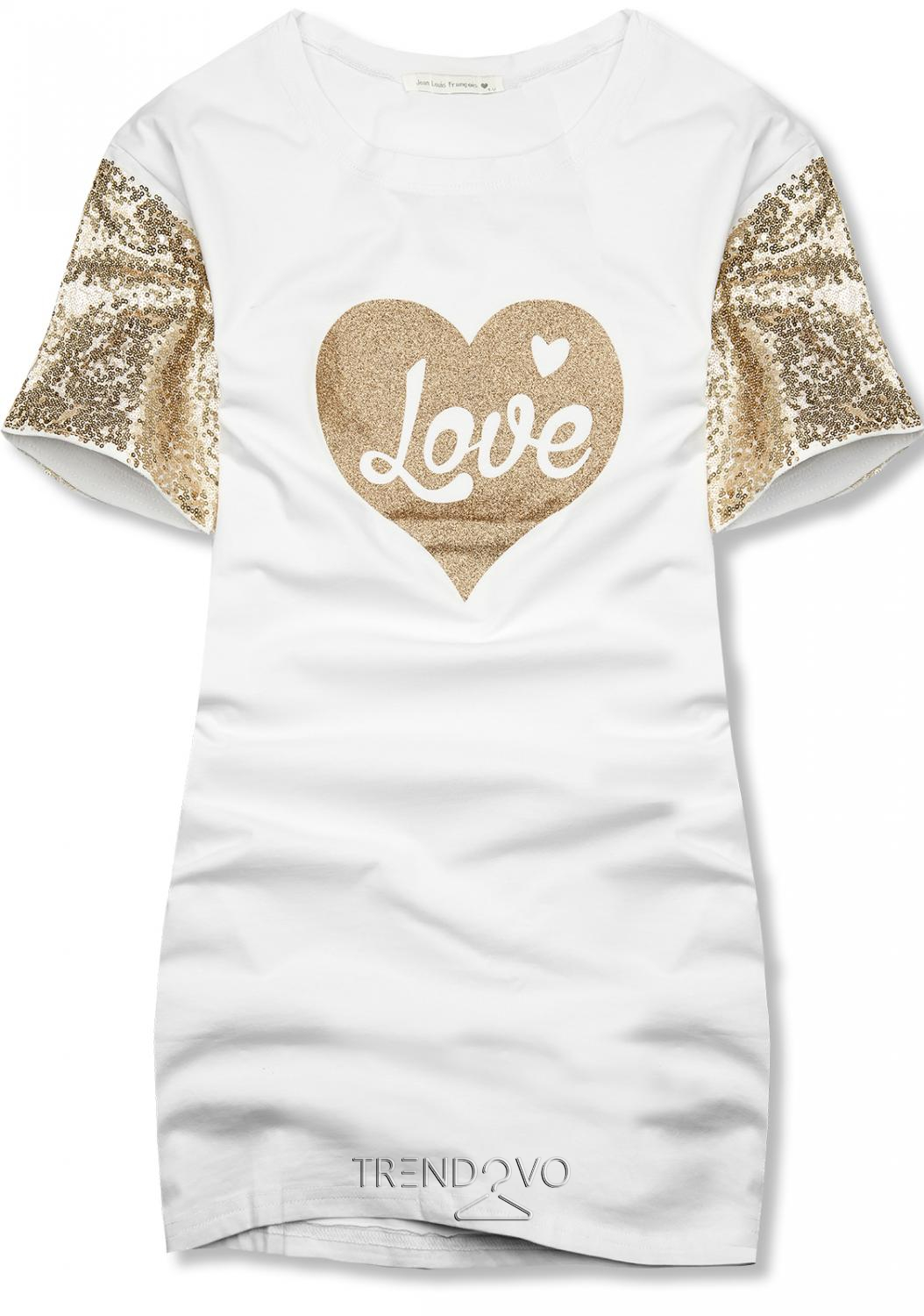 Bílé dámské tričko s motivem Love