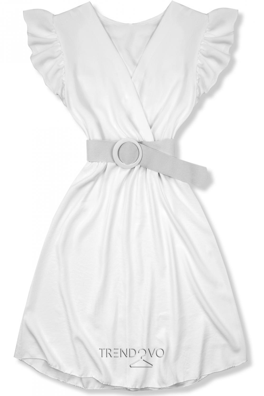 Bílé šaty s páskem