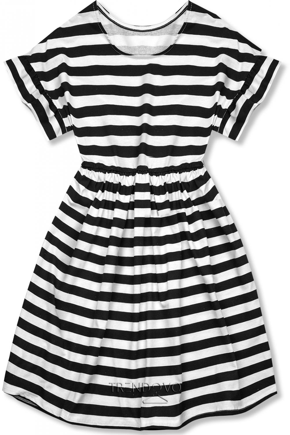 Černo-bílé volné pruhované šaty I.