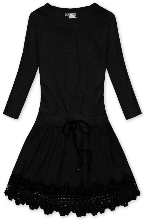 Černé krátké šaty s krajkou