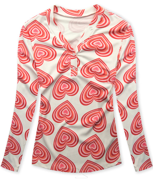 Tričko s potlačou srdiečok biela/červená HEART8