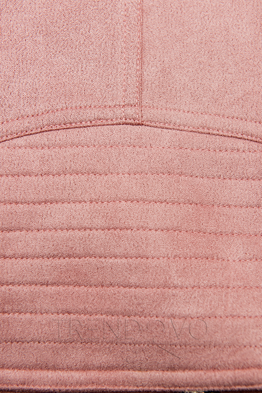 Růžová semišová bunda