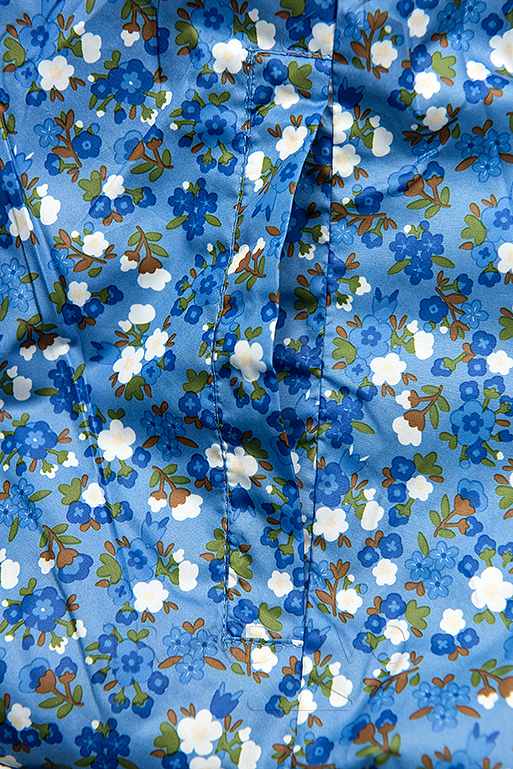 Oboustranná bunda s květinovým futrem modrá