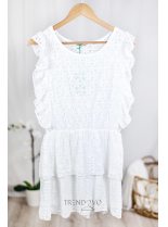 Bílé krátké krajkové šaty