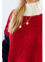 Červený oversized pulovr