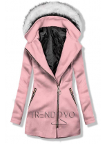 Růžový kabát s kapucí