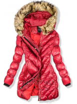 Červená zimní lesklá bunda