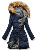 Modro/šedá oboustranná zimní bunda