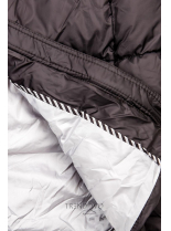Fialová zimní bunda s kožešinou