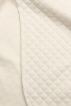 Krémově bílé prošívané šaty s páskem