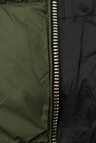 Zeleno-černá oboustranná bunda s kapucí