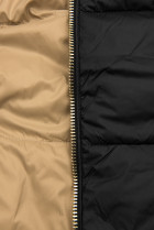 Černá-hnědobéžová oboustranná bunda s kapucí