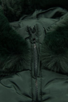 Tmavě zelená prošívaná zimní bunda