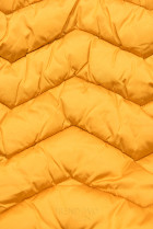 Zimní prošívaná bunda s páskem žlutá