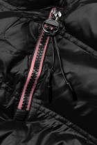 Černo-růžová bunda s kontrastním lemováním
