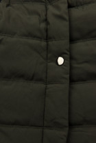 Khaki zimní bunda s plyšem a kožešinou