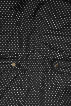 Tečkovaná oboustranná bunda černá/ecru