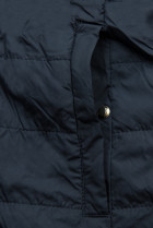Tečkovaná oboustranná bunda tmavě modrá