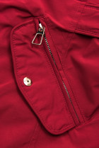 Červená/černá oboustranná podzimní bunda