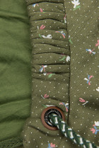 Khaki mikina s květinovým vzorem