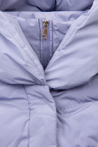 Světle fialová zimní vesta s kapucí