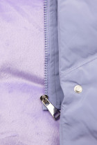Světle fialová zimní vesta s kapucí