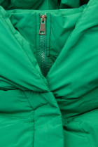 Zelená zimní vesta s kapucí