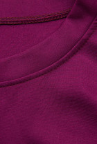 Purpurové mikinové šaty s krajkou