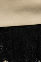 Béžové mikinové šaty s krajkou