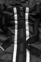 Černá prošívaná lesklá bunda