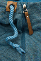 Jeans modrá prodloužená mikina se zipy