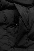 Černá zimní bomber bunda v prodlouženém střihu