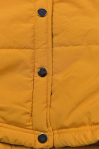 Žlutá zimní bunda s šedým plyšem