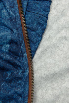 Tmavě modrá mikina s asymetrickým zipem