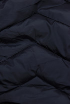 Tmavě modrá prošívaná zimní bunda s odepínatelnou kapucí