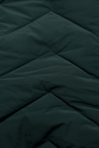 Tmavě zelená prošívaná zimní bunda s odnímatelnou kapucí