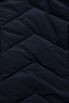 Tmavě modrá prošívaná zimní bunda s odnímatelnou kapucí