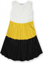 Letní šaty z viskózy bílá/žlutá/černá