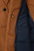 Oboustranná zimní bunda s kožešinou hnědá/modrá