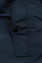 Oboustranná zimní bunda s kožešinou tmavě modrá/ecru